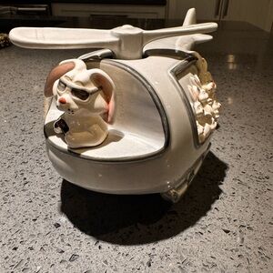 Vintage Ceramic Helicopter with Bunny Figurine music